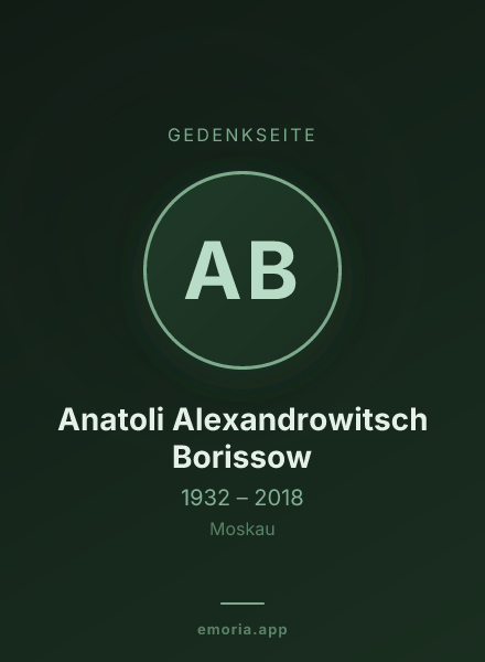 Gedenkportrait von Anatoli Alexandrowitsch Borissow