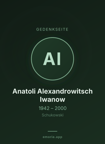 Gedenkportrait von Anatoli Alexandrowitsch Iwanow