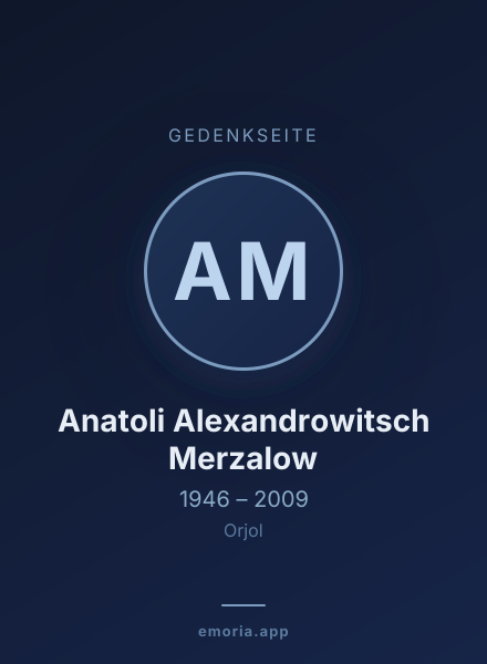 Gedenkportrait von Anatoli Alexandrowitsch Merzalow