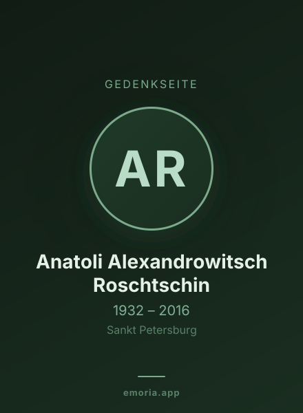 Gedenkportrait von Anatoli Alexandrowitsch Roschtschin