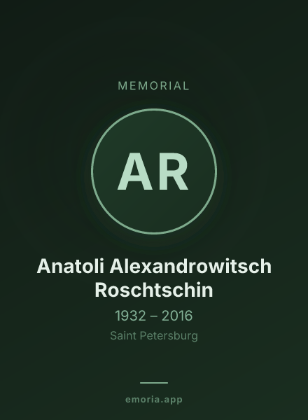 Memorial portrait of Anatoli Alexandrowitsch Roschtschin