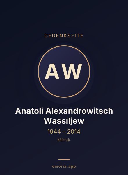Gedenkportrait von Anatoli Alexandrowitsch Wassiljew