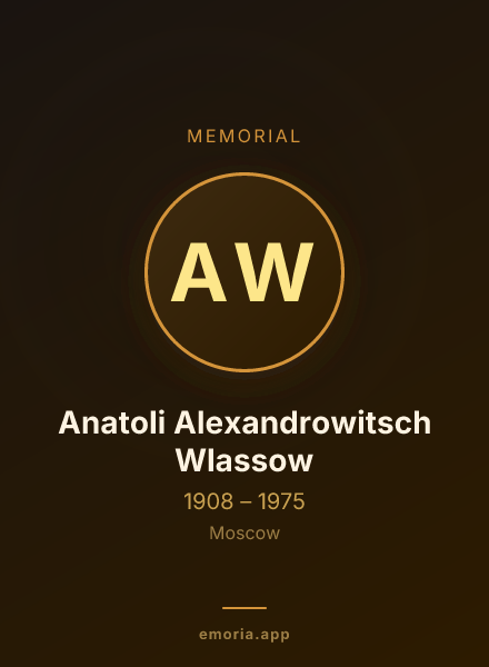 Memorial portrait of Anatoli Alexandrowitsch Wlassow