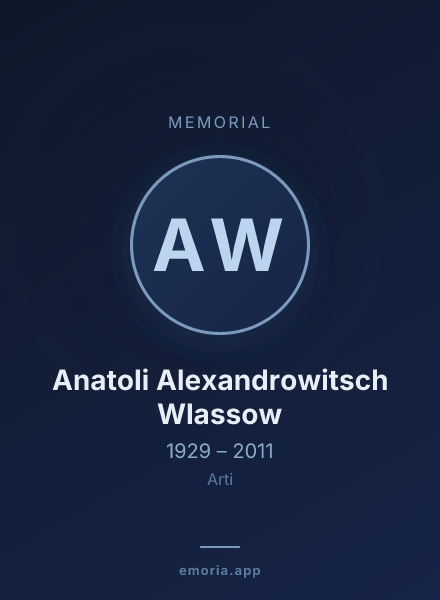Memorial portrait of Anatoli Alexandrowitsch Wlassow