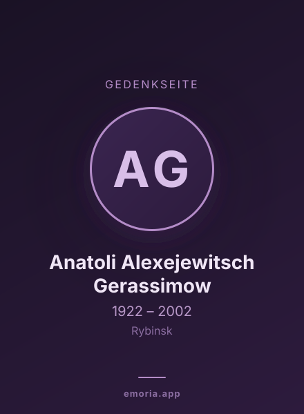 Gedenkportrait von Anatoli Alexejewitsch Gerassimow