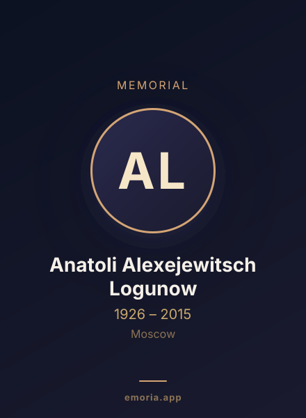Memorial portrait of Anatoli Alexejewitsch Logunow