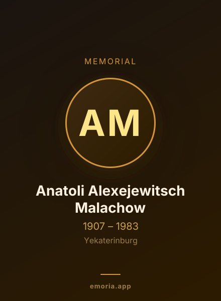 Memorial portrait of Anatoli Alexejewitsch Malachow