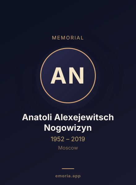 Memorial portrait of Anatoli Alexejewitsch Nogowizyn