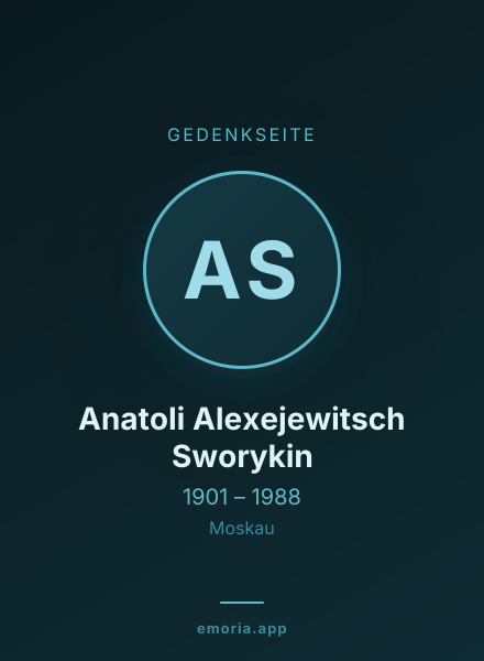 Gedenkportrait von Anatoli Alexejewitsch Sworykin