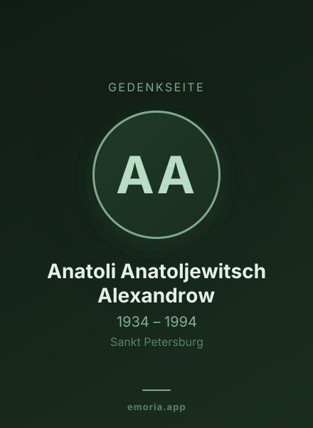 Gedenkportrait von Anatoli Anatoljewitsch Alexandrow