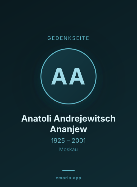 Gedenkportrait von Anatoli Andrejewitsch Ananjew