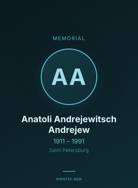 Memorial portrait of Anatoli Andrejewitsch Andrejew