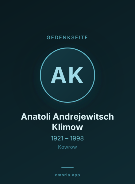 Gedenkportrait von Anatoli Andrejewitsch Klimow