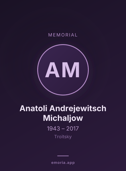 Memorial portrait of Anatoli Andrejewitsch Michaljow