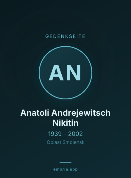 Gedenkportrait von Anatoli Andrejewitsch Nikitin