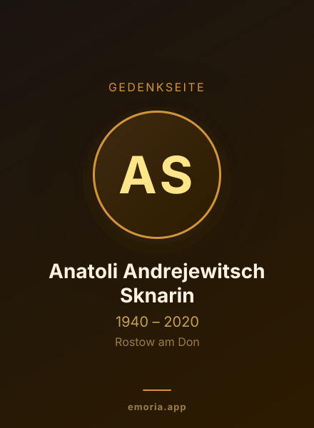 Gedenkportrait von Anatoli Andrejewitsch Sknarin