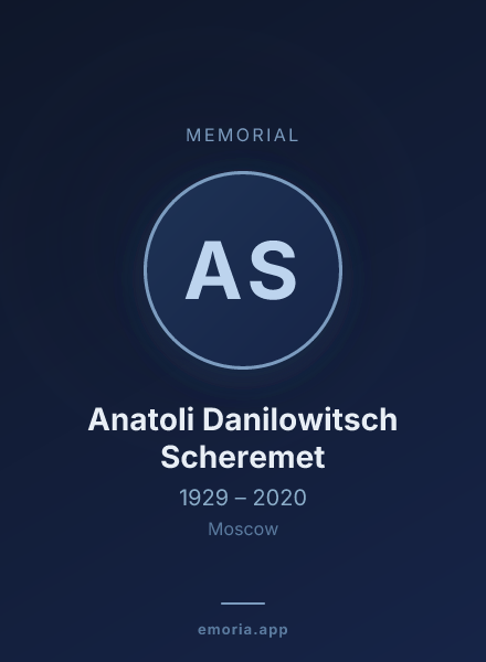 Memorial portrait of Anatoli Danilowitsch Scheremet