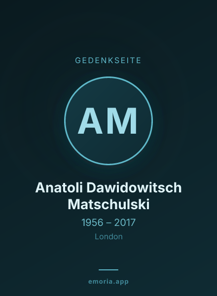 Gedenkportrait von Anatoli Dawidowitsch Matschulski