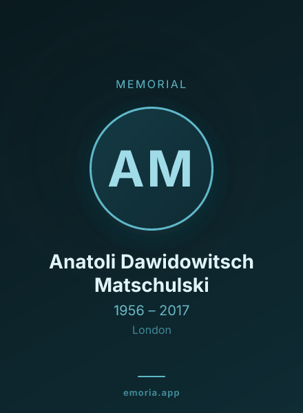 Memorial portrait of Anatoli Dawidowitsch Matschulski