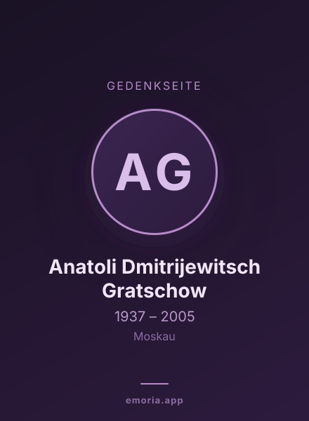 Gedenkportrait von Anatoli Dmitrijewitsch Gratschow