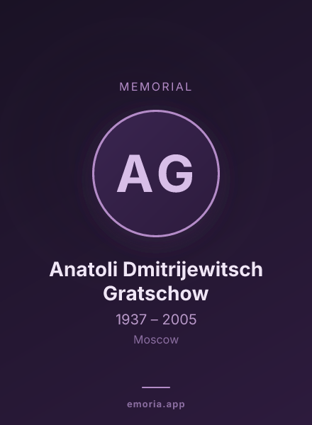 Memorial portrait of Anatoli Dmitrijewitsch Gratschow