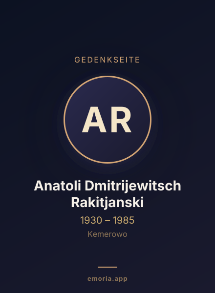 Gedenkportrait von Anatoli Dmitrijewitsch Rakitjanski
