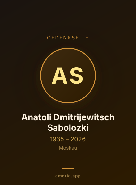 Gedenkportrait von Anatoli Dmitrijewitsch Sabolozki
