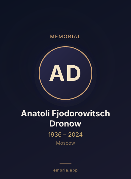 Memorial portrait of Anatoli Fjodorowitsch Dronow