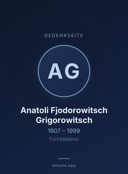 Gedenkportrait von Anatoli Fjodorowitsch Grigorowitsch