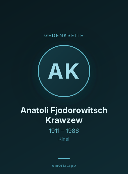 Gedenkportrait von Anatoli Fjodorowitsch Krawzew