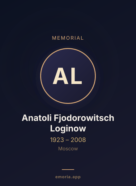 Memorial portrait of Anatoli Fjodorowitsch Loginow