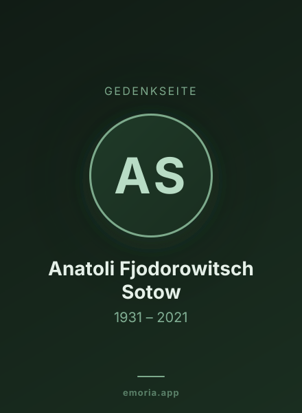 Gedenkportrait von Anatoli Fjodorowitsch Sotow