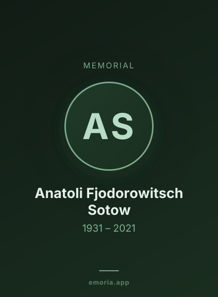 Memorial portrait of Anatoli Fjodorowitsch Sotow