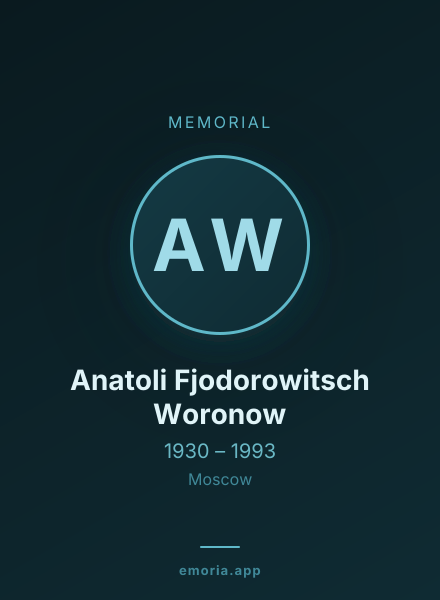 Memorial portrait of Anatoli Fjodorowitsch Woronow