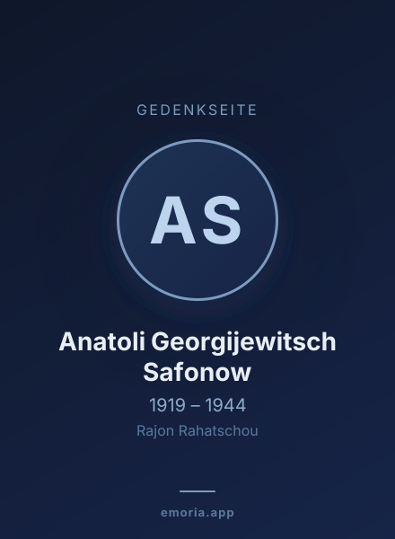 Gedenkportrait von Anatoli Georgijewitsch Safonow