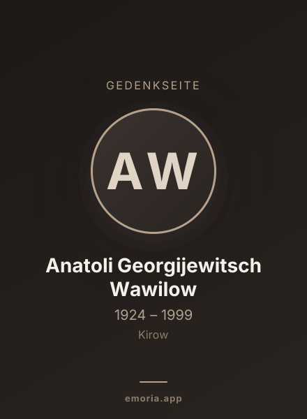 Gedenkportrait von Anatoli Georgijewitsch Wawilow