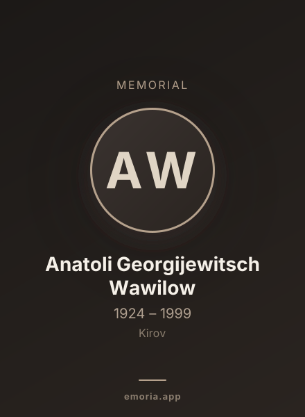 Memorial portrait of Anatoli Georgijewitsch Wawilow
