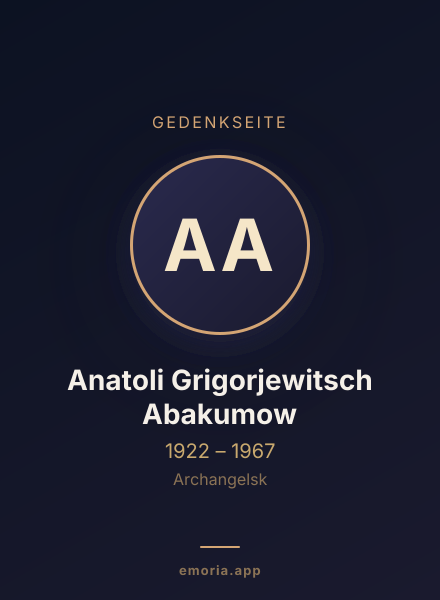 Gedenkportrait von Anatoli Grigorjewitsch Abakumow