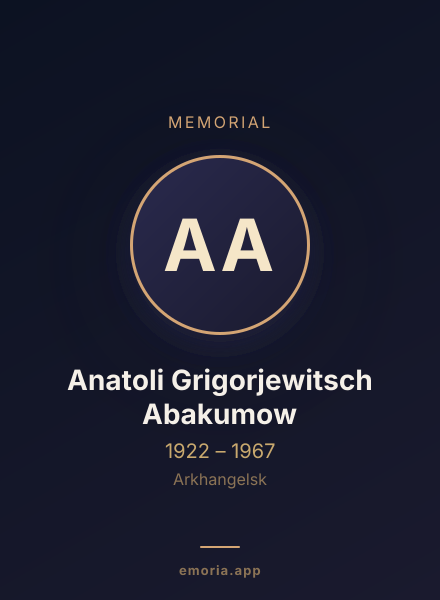 Memorial portrait of Anatoli Grigorjewitsch Abakumow