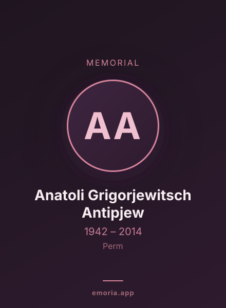 Memorial portrait of Anatoli Grigorjewitsch Antipjew