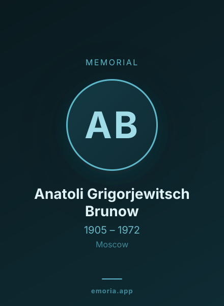 Memorial portrait of Anatoli Grigorjewitsch Brunow