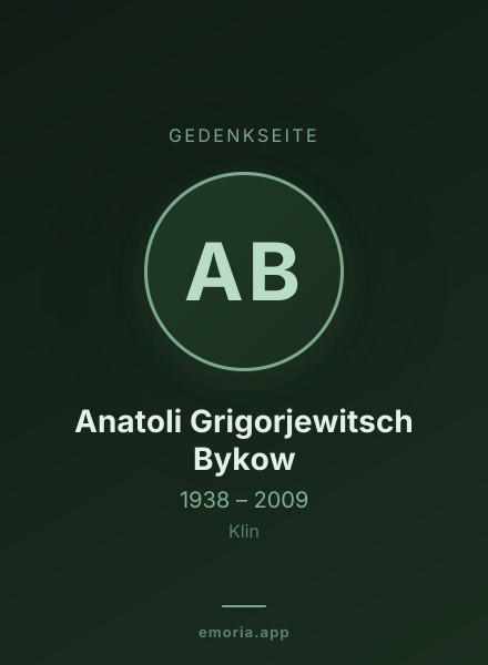 Gedenkportrait von Anatoli Grigorjewitsch Bykow