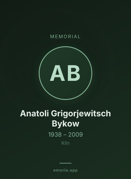 Memorial portrait of Anatoli Grigorjewitsch Bykow