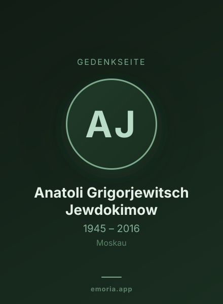 Gedenkportrait von Anatoli Grigorjewitsch Jewdokimow