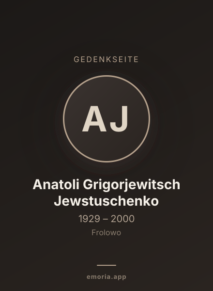 Gedenkportrait von Anatoli Grigorjewitsch Jewstuschenko