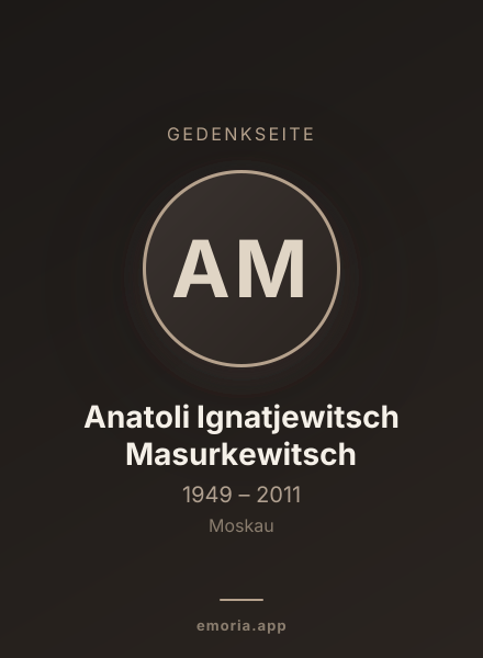 Gedenkportrait von Anatoli Ignatjewitsch Masurkewitsch