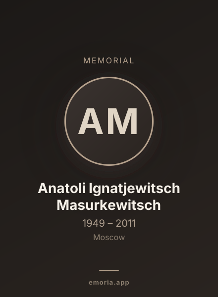 Memorial portrait of Anatoli Ignatjewitsch Masurkewitsch
