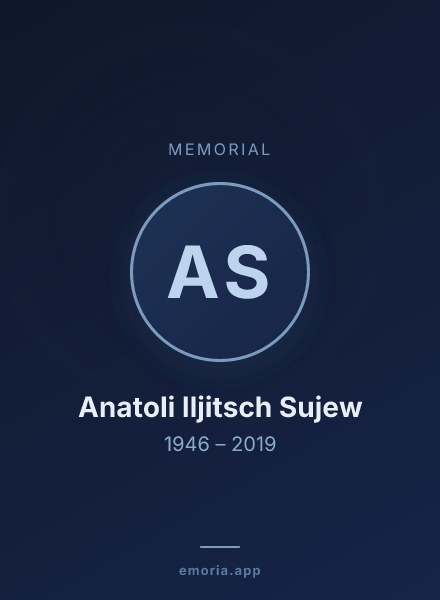 Memorial portrait of Anatoli Iljitsch Sujew