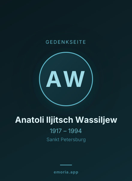 Gedenkportrait von Anatoli Iljitsch Wassiljew