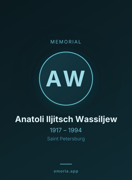 Memorial portrait of Anatoli Iljitsch Wassiljew